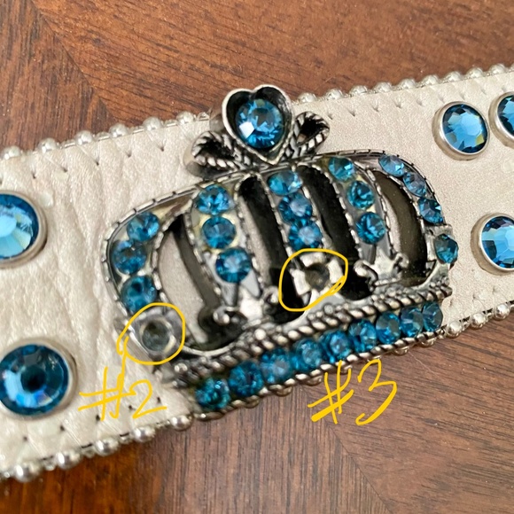 BB SIMON $595 Vintage Crown Collection Crystal Leather Cowgirl Rocker Belt 38 - Picture 14 of 15